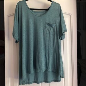 Casual teal scoop neck top